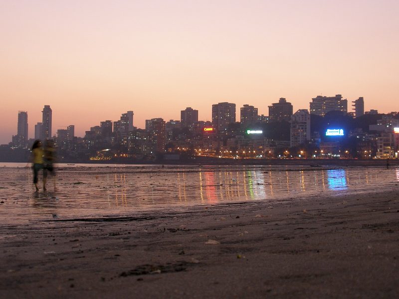 The Mumbai city skyline at night
