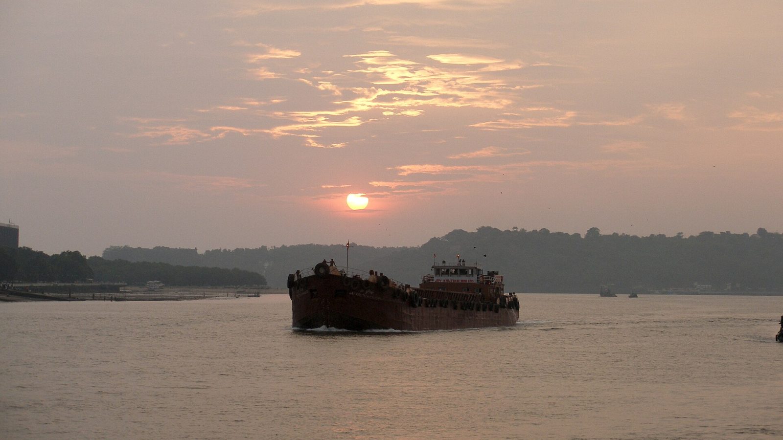 Sunset over the Mandovi river at Panaji